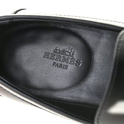 Hermes Calfskin Womens Destin Loafer 37.5 Black 6 of 11