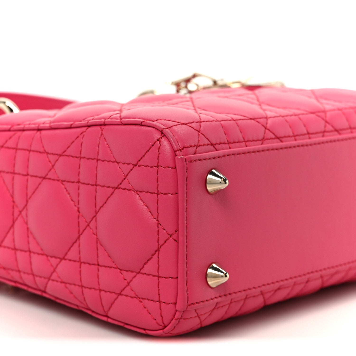 Christian Dior Lambskin Cannage Small My ABCDior Lady Dior Fraise 9 of 10
