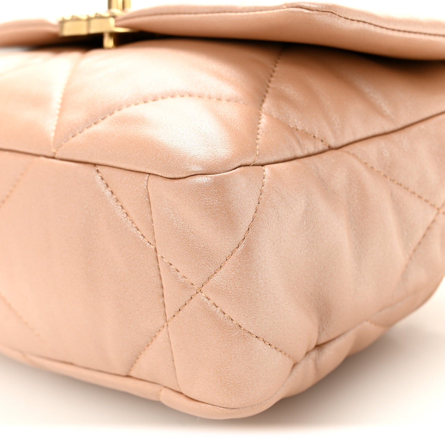 Chanel Shiny Lambskin Quilted Medium Chanel 19 Flap Beige 10 of 10