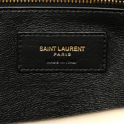 Saint Laurent Metallic Lambskin Quilted Sade Puffer Envelope Clutch Platino 6 of 8