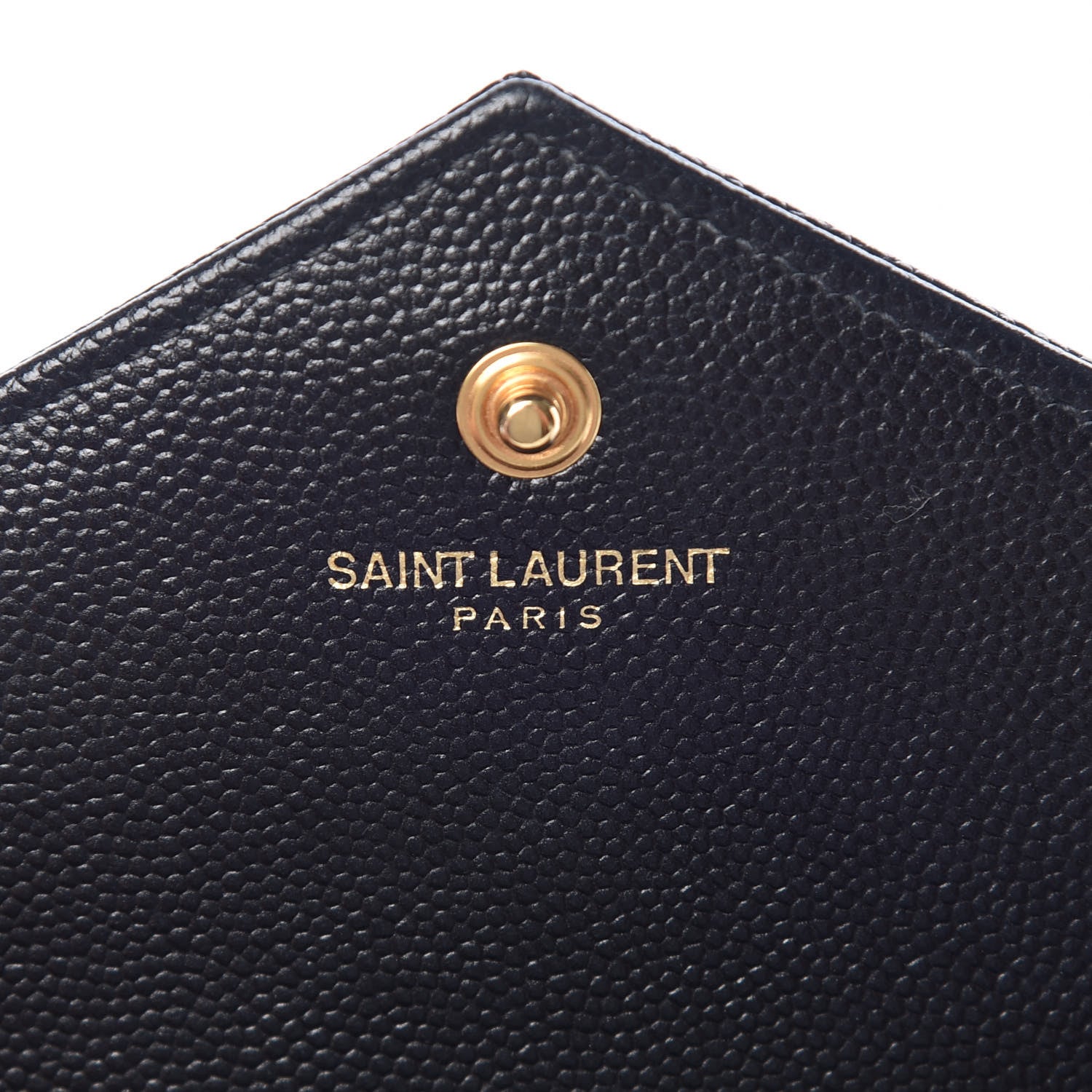 Saint Laurent Grain De Poudre Matelasse Chevron Monogram Chain Wallet Black 6 of 9