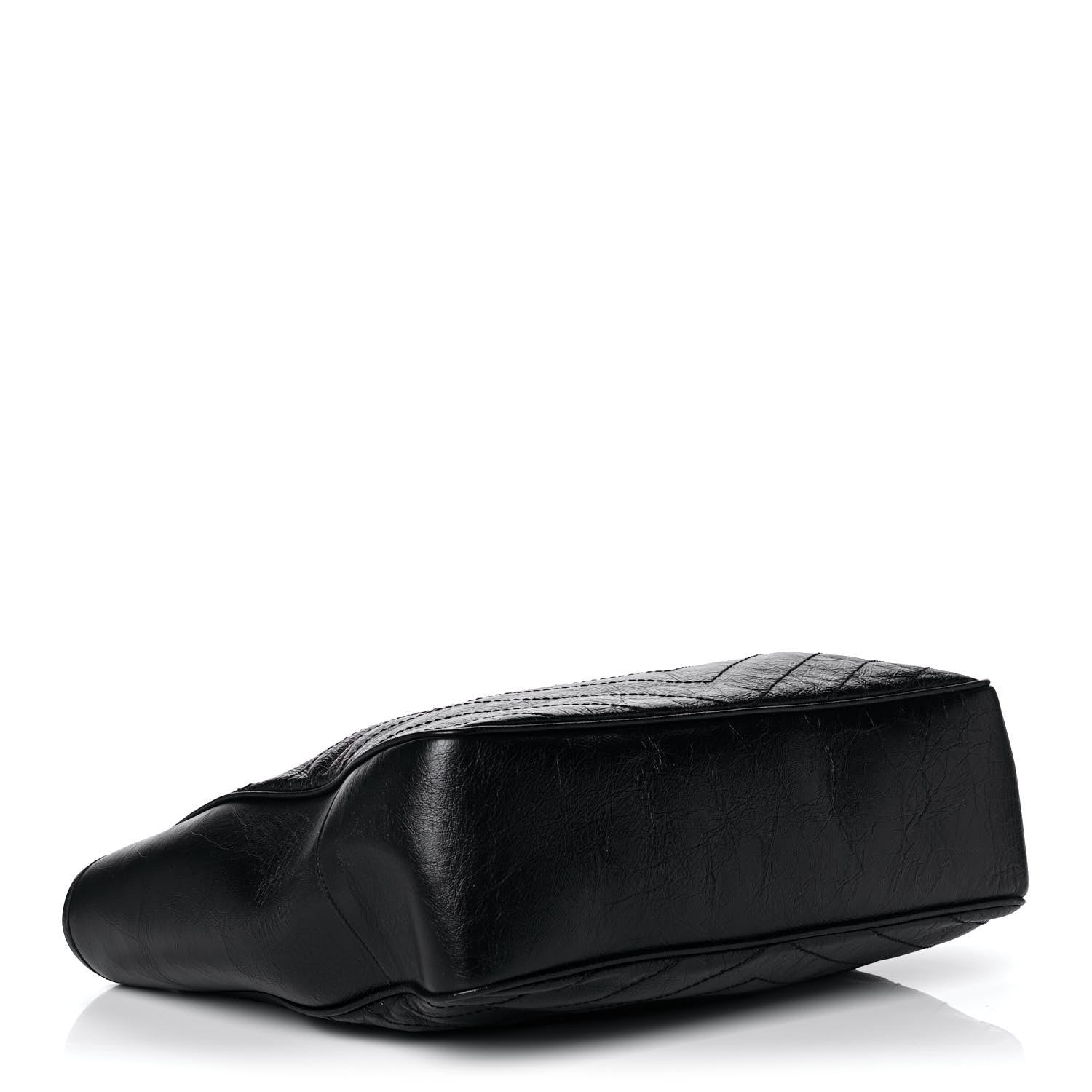 Saint Laurent Crinkled Calfskin Matelasse Monogram Large Niki Shopping Tote Bag Black 4 of 12