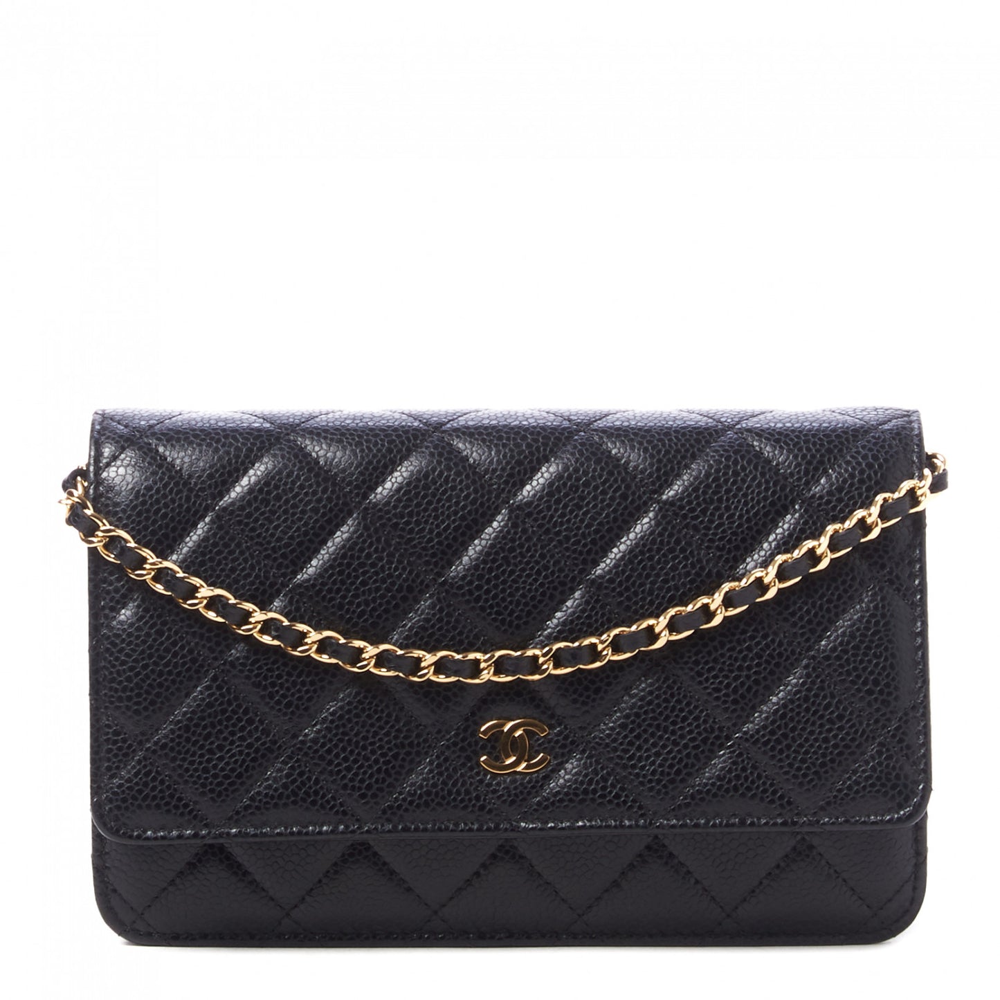 Caviar Quilted Wallet On Chain WOC Black