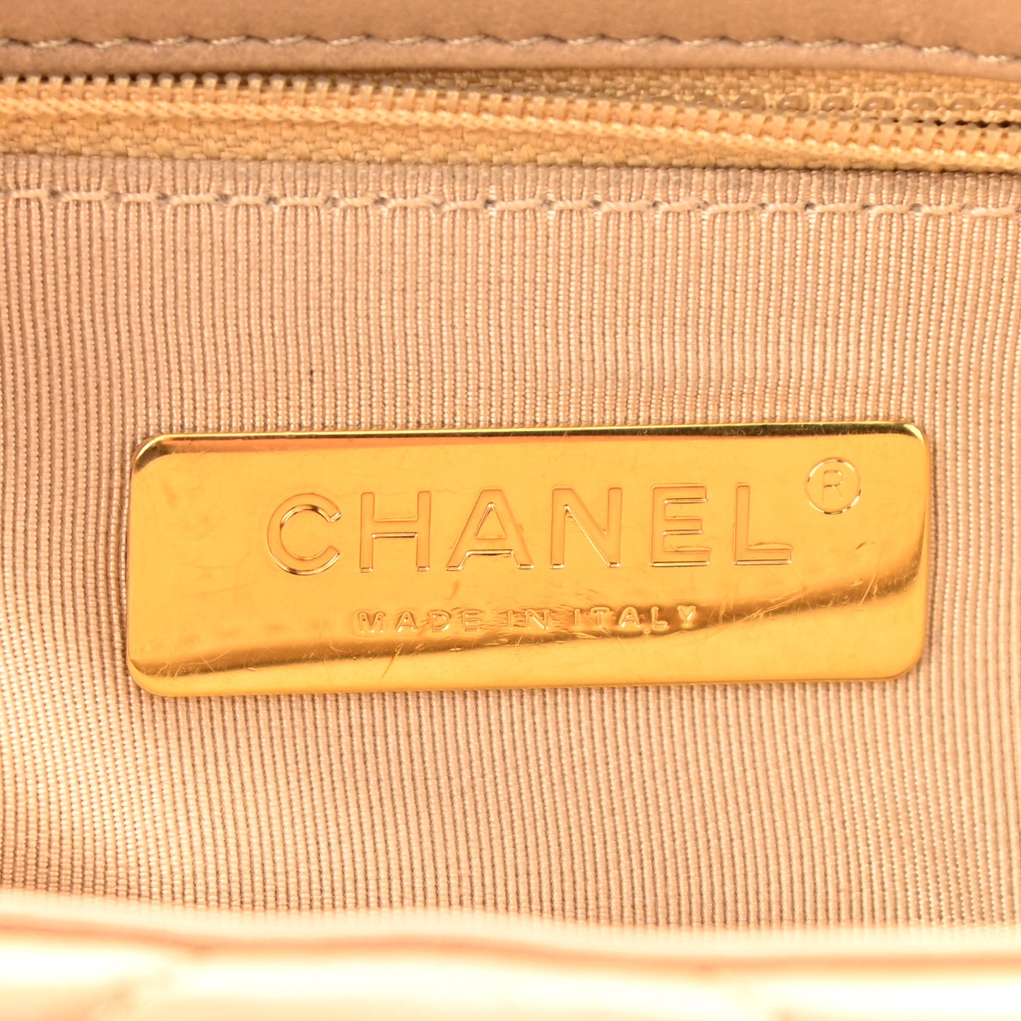Lambskin Quilted Medium Chanel 19 Flap Dark Beige