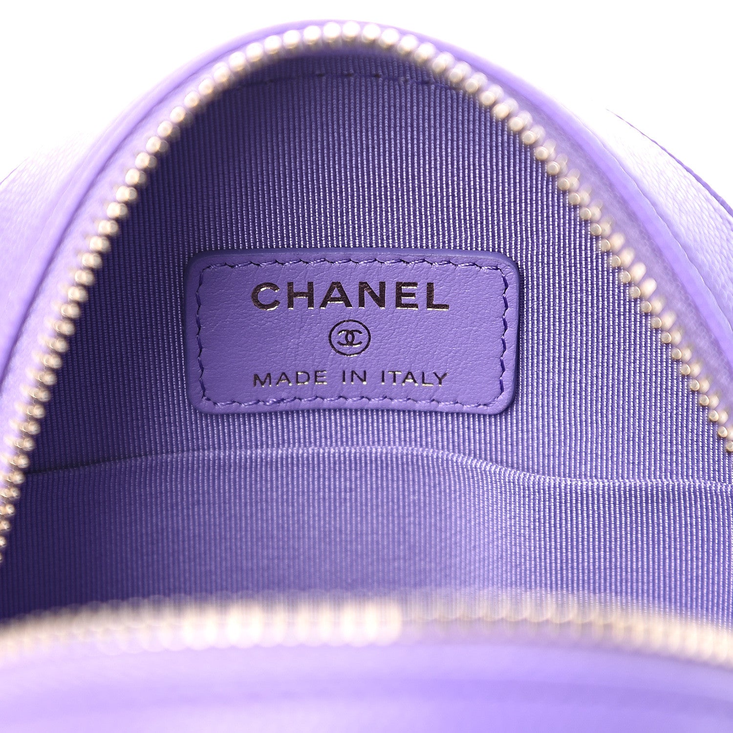 Chanel Caviar Quilted Round Clutch With Chain Purple 5 of 9