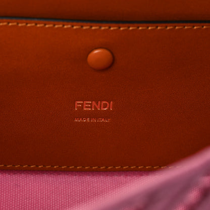 Fendi Canvas Cuoio Agata FF Ajour Embroidered Baguette Ciclamino Cuoio 5 of 6
