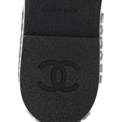 Chanel Lambskin Quilted CC Espadrille Slip On Sandals 35 Black 6 of 10