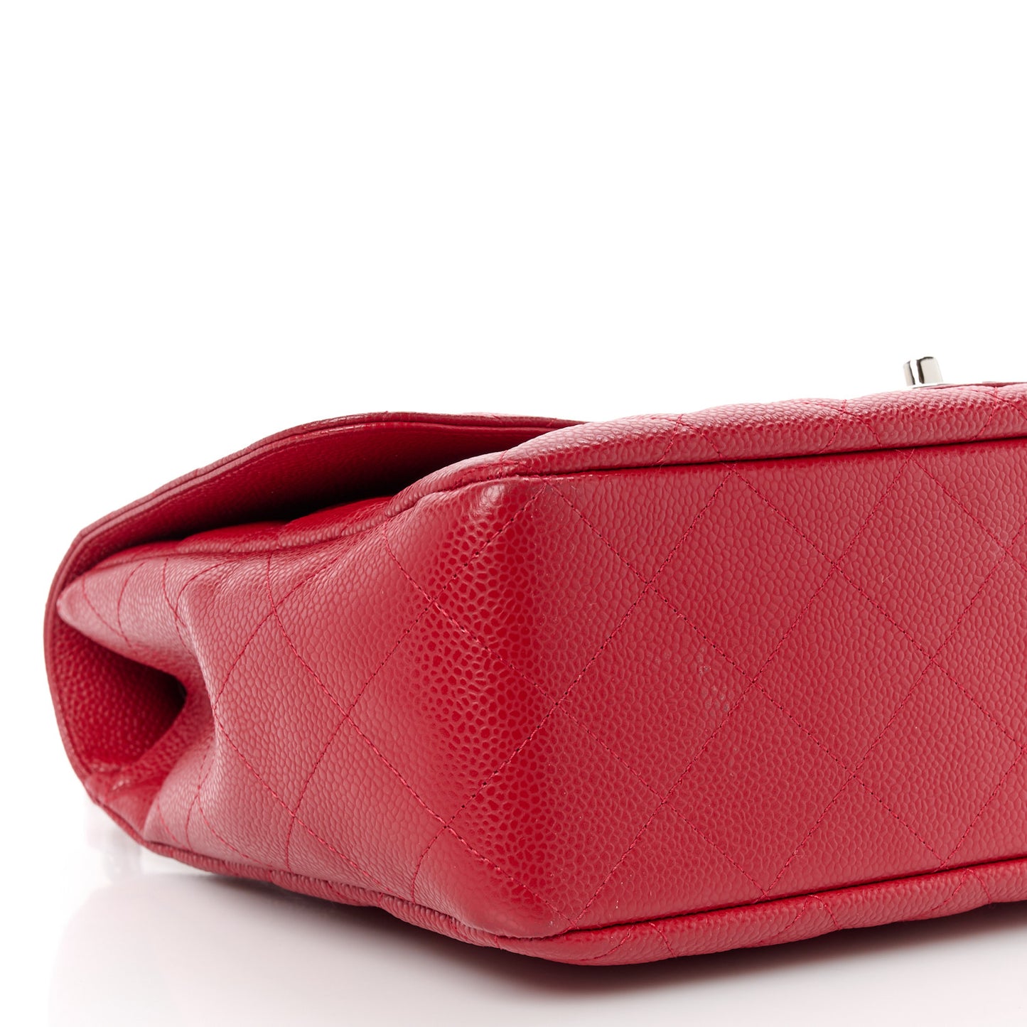 Caviar Quilted Jumbo Single Flap Red