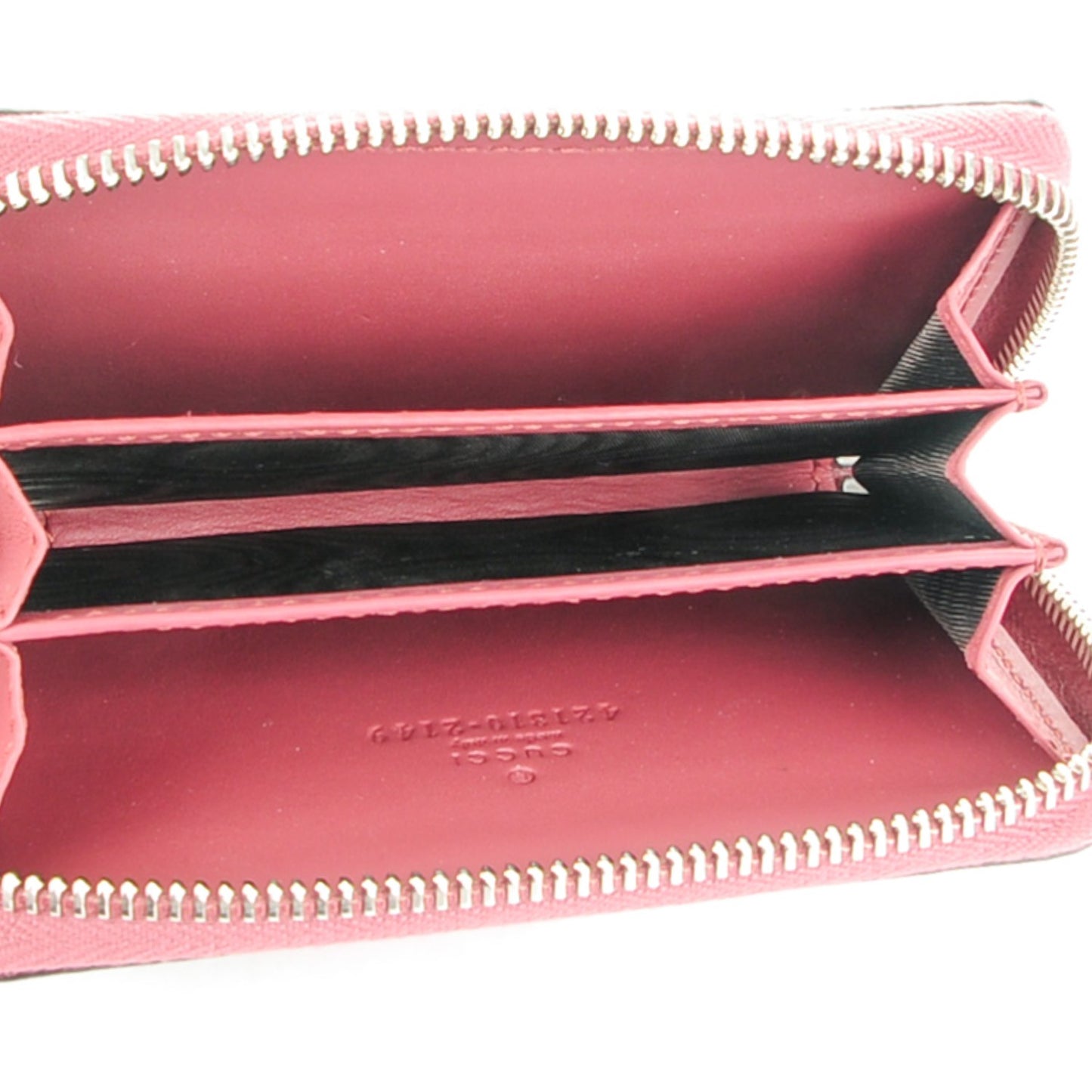 GG Supreme Monogram Blooms Zip Around Card Case Wallet Beige Multicolor Dry Rose