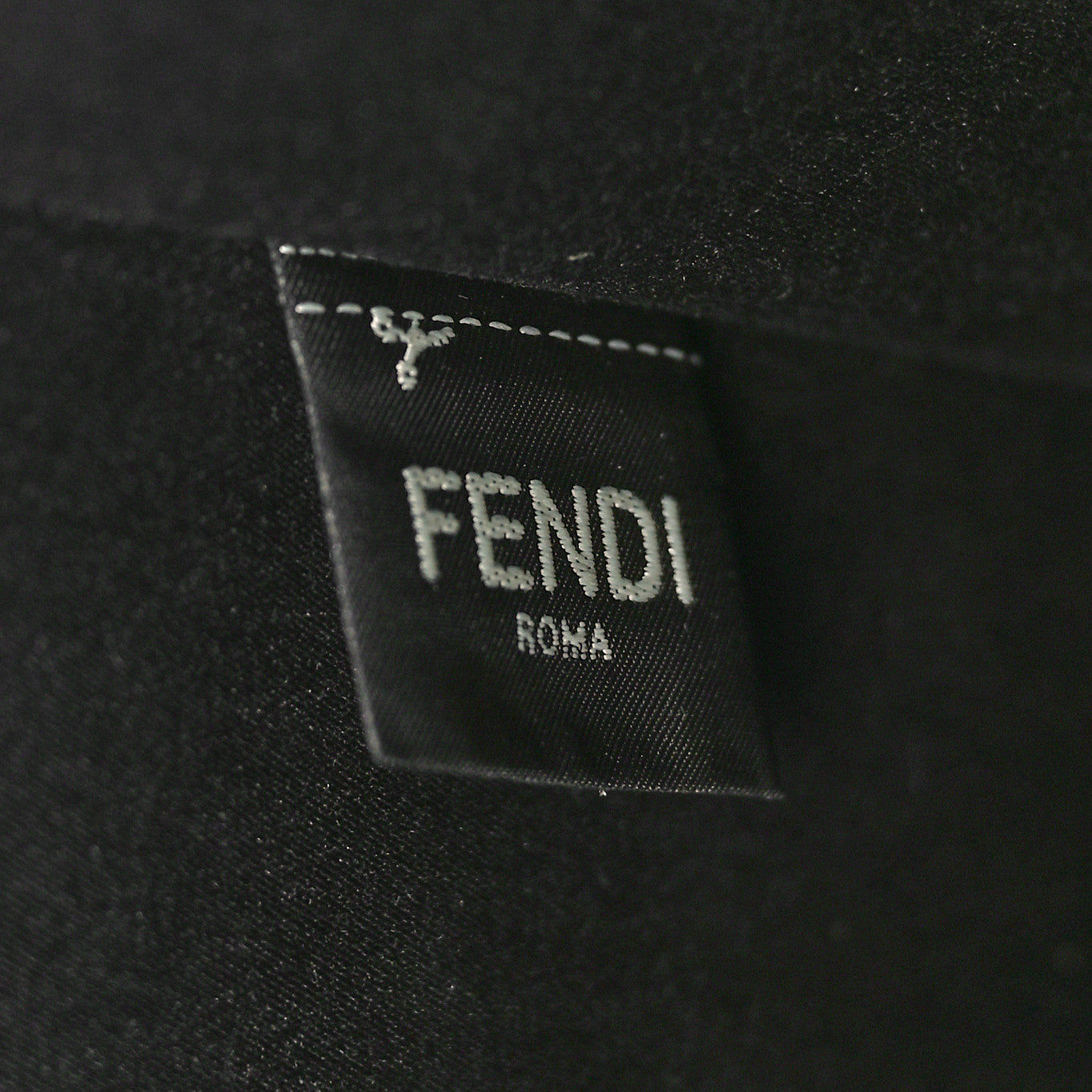 Fendi Glazed Fabric Vitello Century FF 1974 Stamp Patch Medium Peekaboo Defender Cover Mogano Panna Black 6 of 9