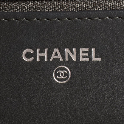 Chanel Patent Quilted Wallet On Chain WOC Dark Grey 6 of 9