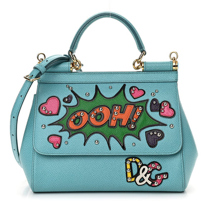 Dolce & Gabbana Dauphine Ooh Patch Medium Miss Sicily Satchel Light Blue 1 of 9