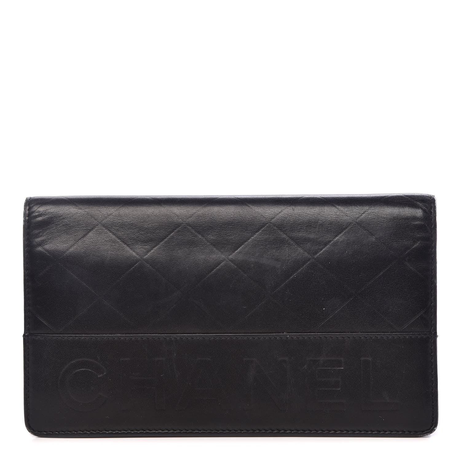 Chanel Lambskin Embossed Logo Yen Wallet Black 1 of 12