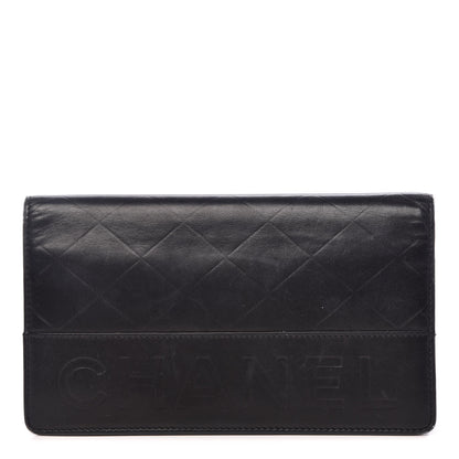 Chanel Lambskin Embossed Logo Yen Wallet Black 1 of 12