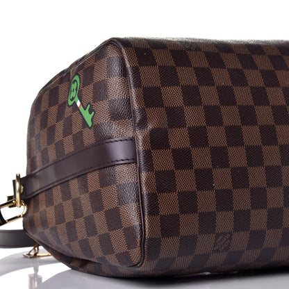 Louis Vuitton Damier Ebene Patches Speedy Bandouliere 30 9 of 12