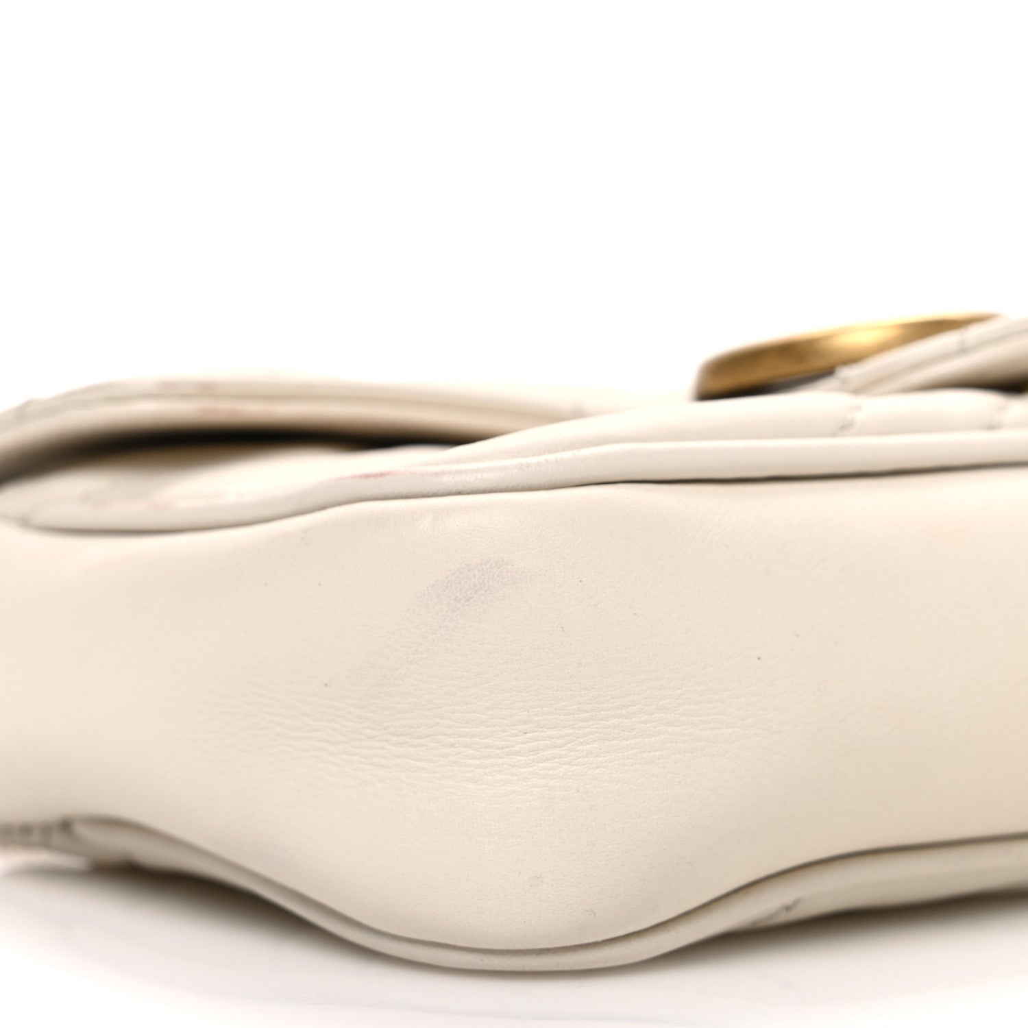 Gucci Calfskin Matelasse Super Mini GG Marmont Shoulder Bag White 9 of 12