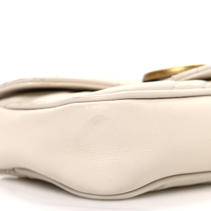 Gucci Calfskin Matelasse Super Mini GG Marmont Shoulder Bag White 9 of 12