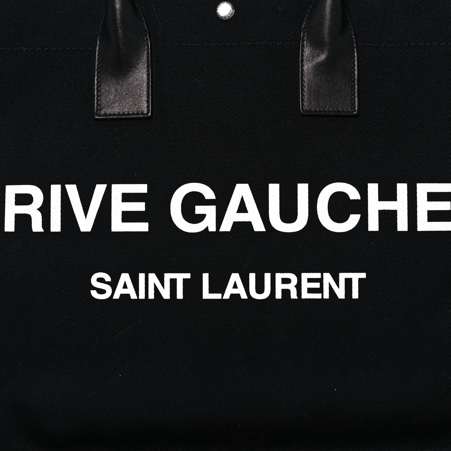 Linen Calfskin Rive Gauche Tote Black