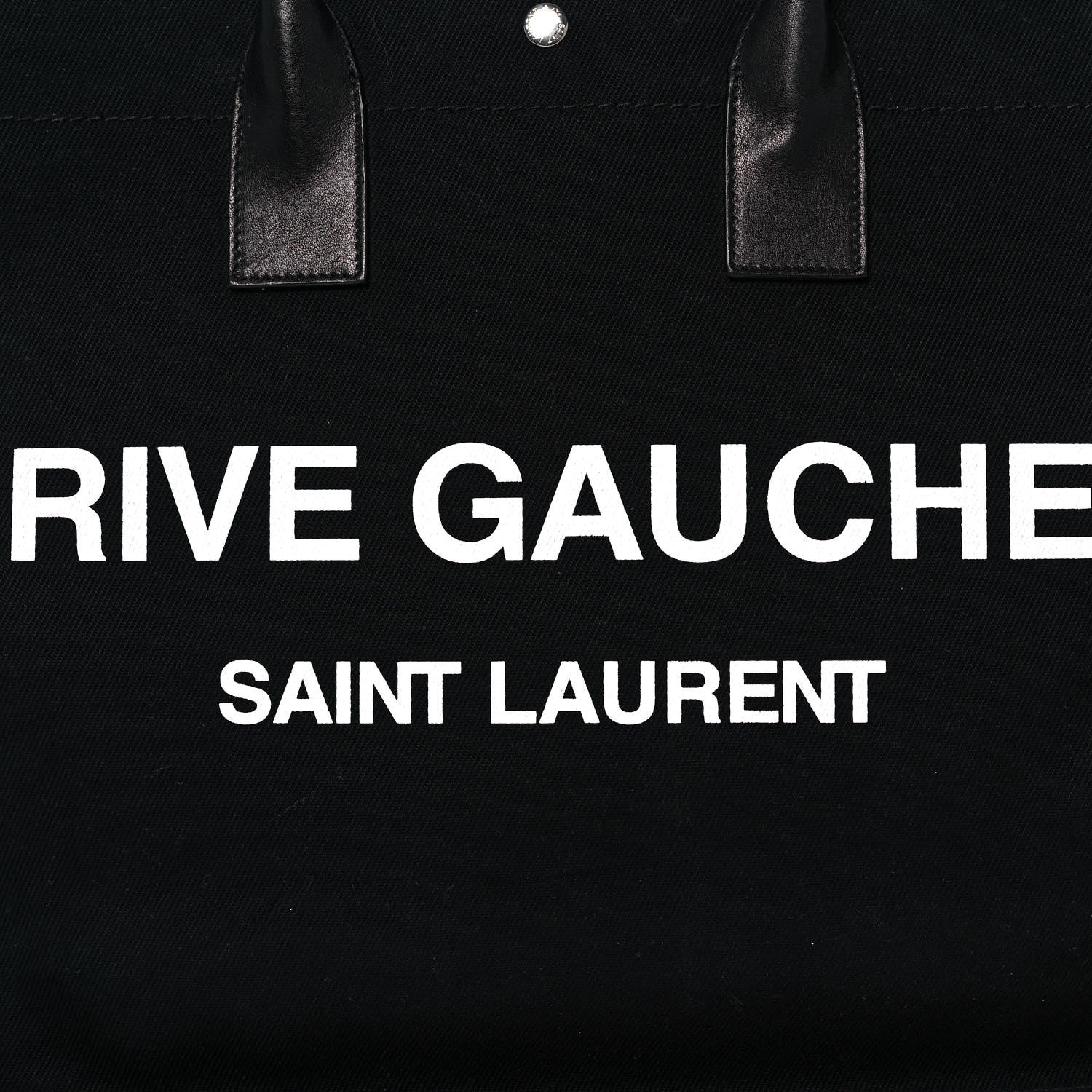 Saint Laurent Linen Calfskin Rive Gauche Tote Black 7 of 13