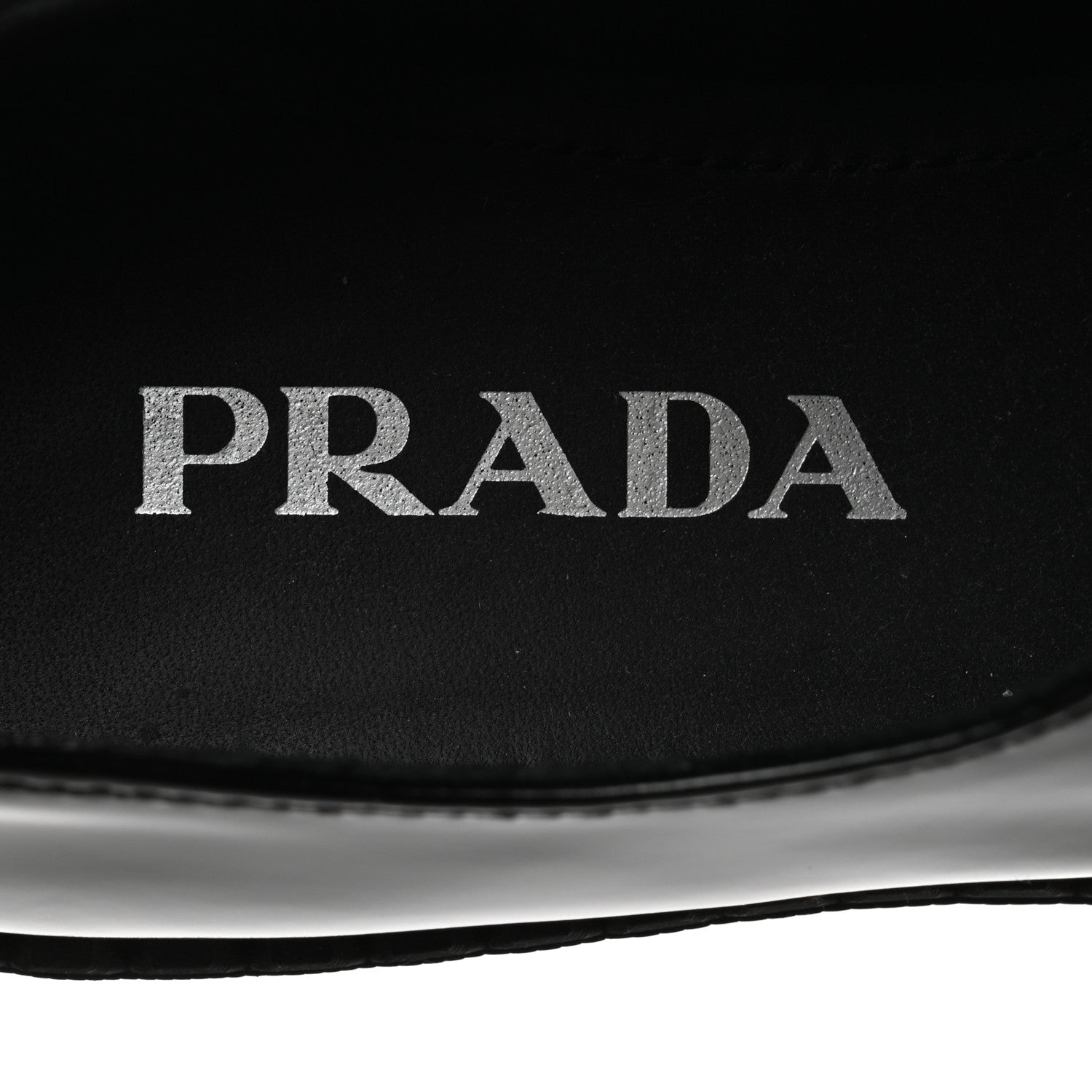 Prada Spazzolato Metal Triangle Logo 50mm Loafers 36.5 Black 7 of 8