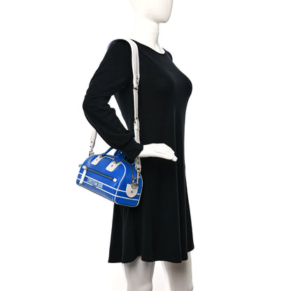 Christian Dior Calfskin Small Dior Vibe Zip Bowling Bag Blue 2 of 10