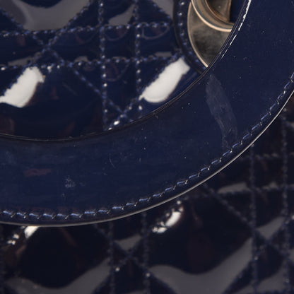 Christian Dior Patent Cannage Medium Lady Dior Navy Blue 8 of 11