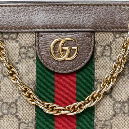 Gucci GG Supreme Monogram Web Small Ophidia Chain Shoulder Bag Brown 9 of 11