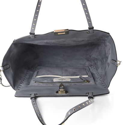 Valentino Garavani Vitello Monogram Kimono 1997 Print Medium Rockstud Tote Light Blue 5 of 10