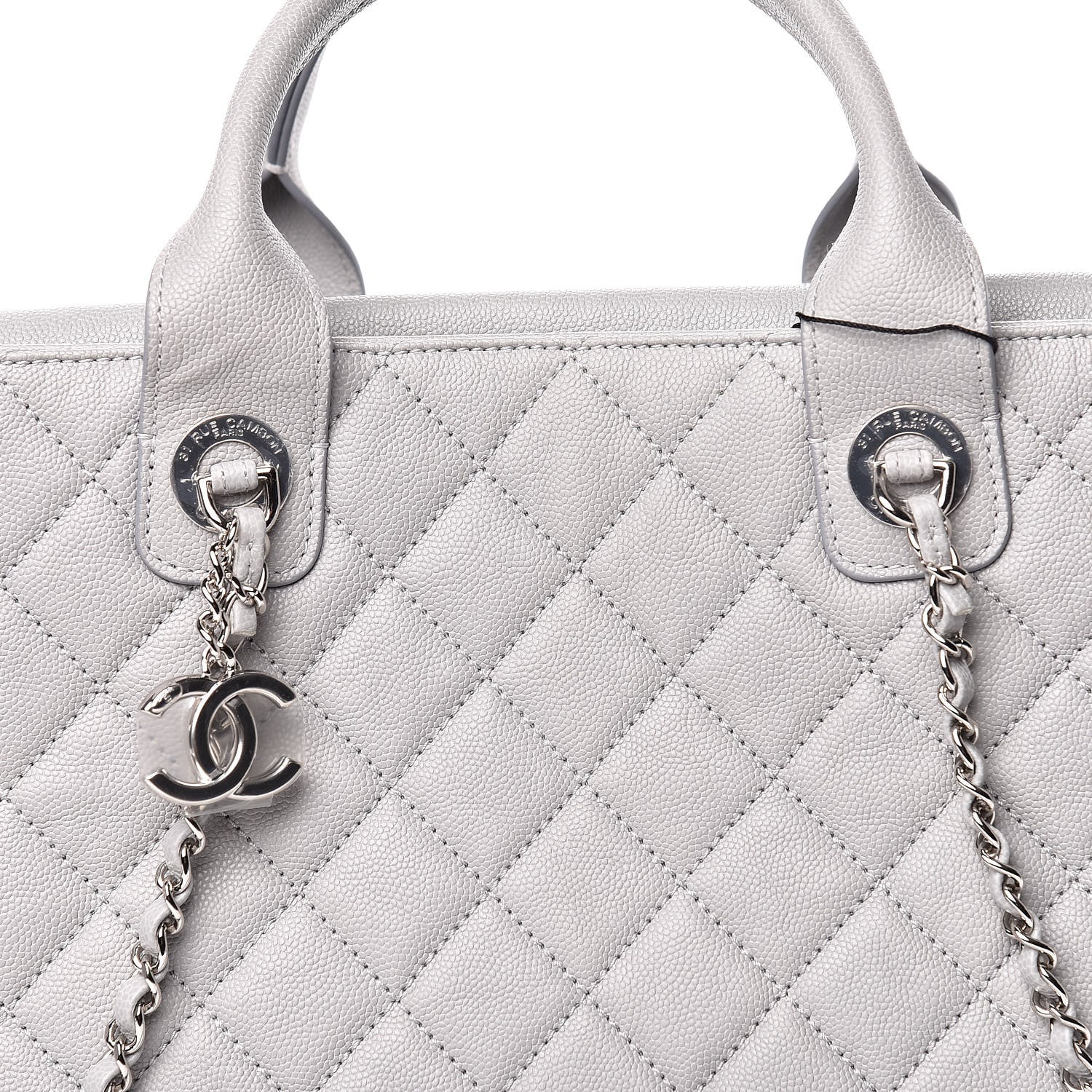 Chanel Caviar Quilted Large Urban Companion Top Handle Shopping Tote Grey 12 of 13