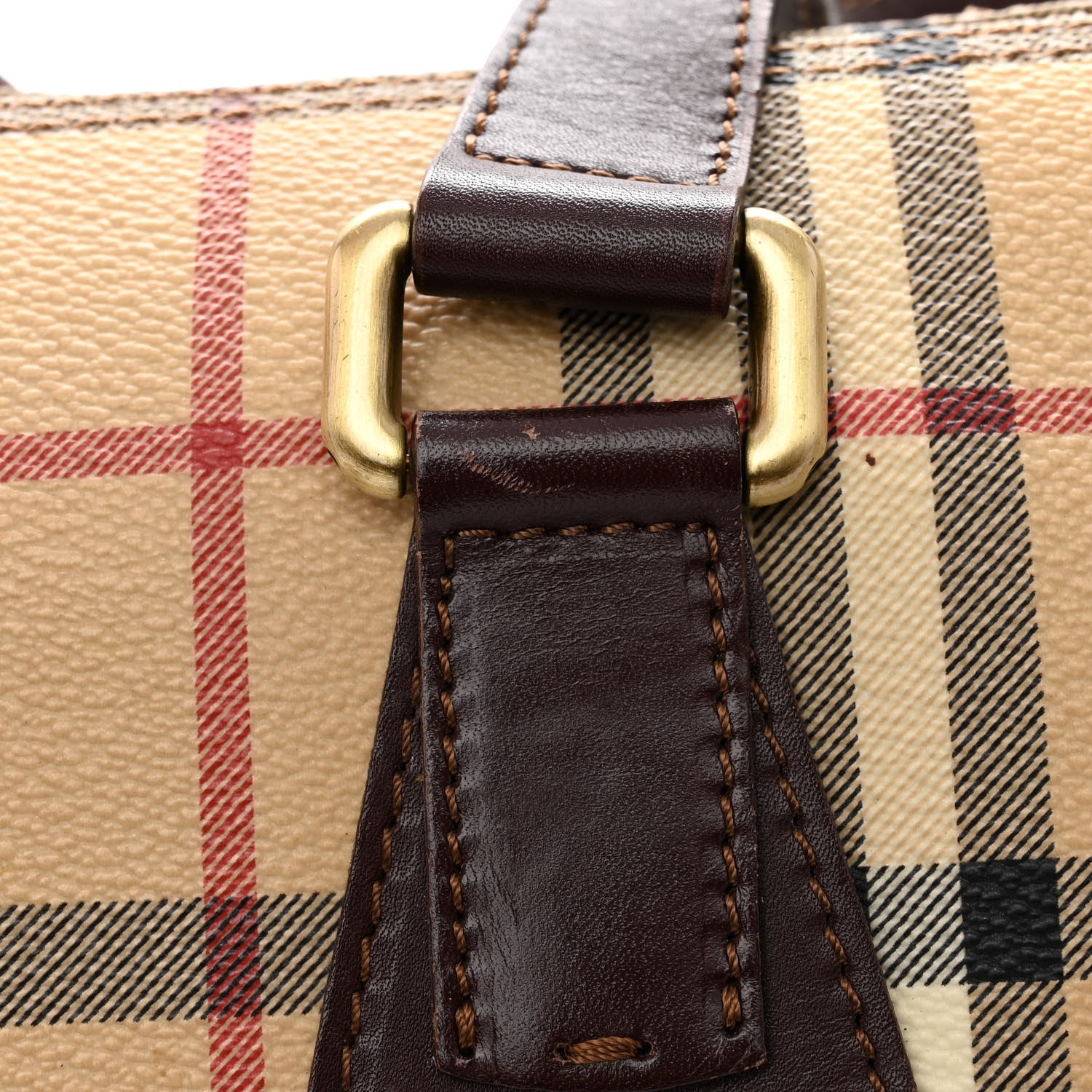 Burberry Haymarket Check Studded Bowler Brown 10 of 12