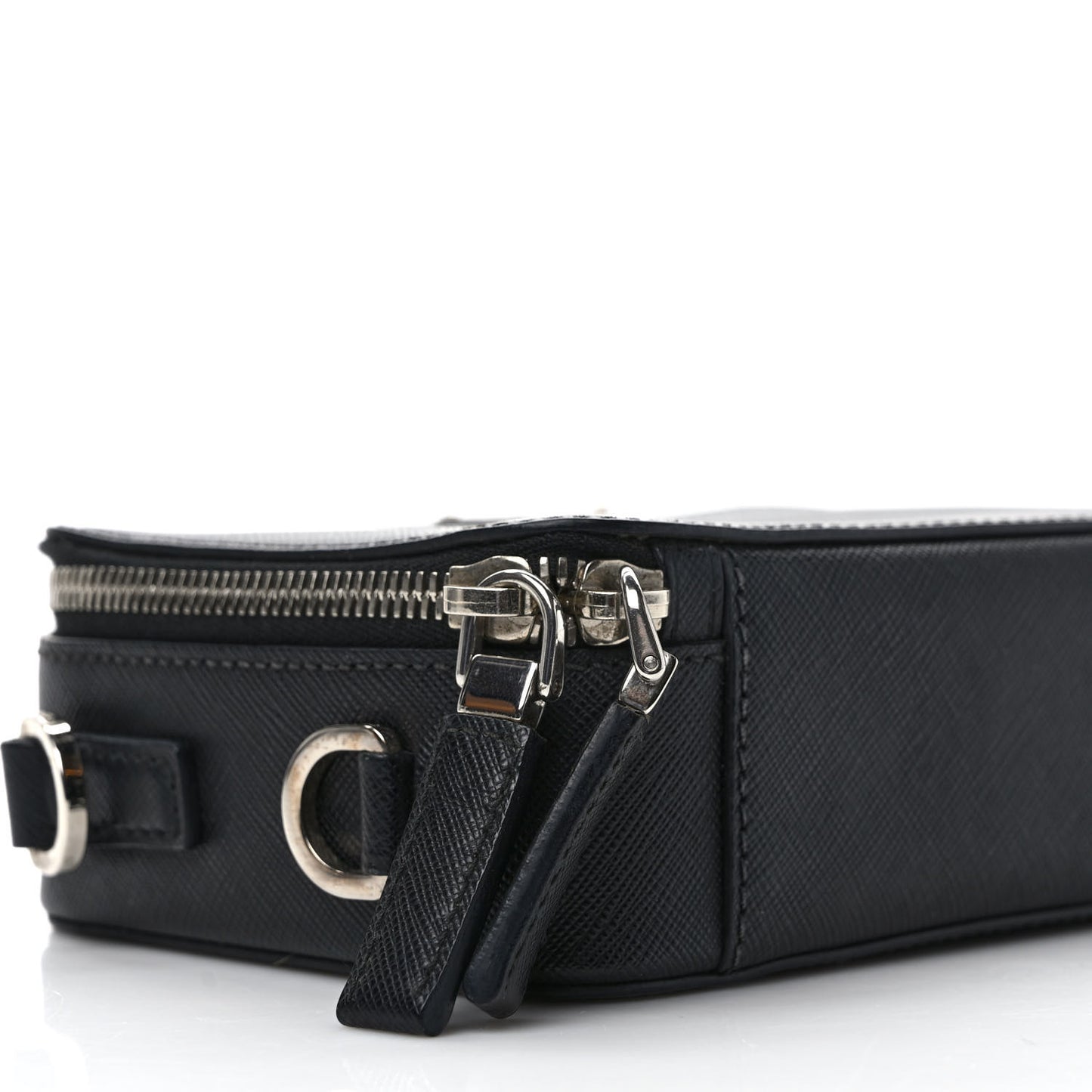 Saffiano Travel Small Brique Top Handle Crossbody Bag Black
