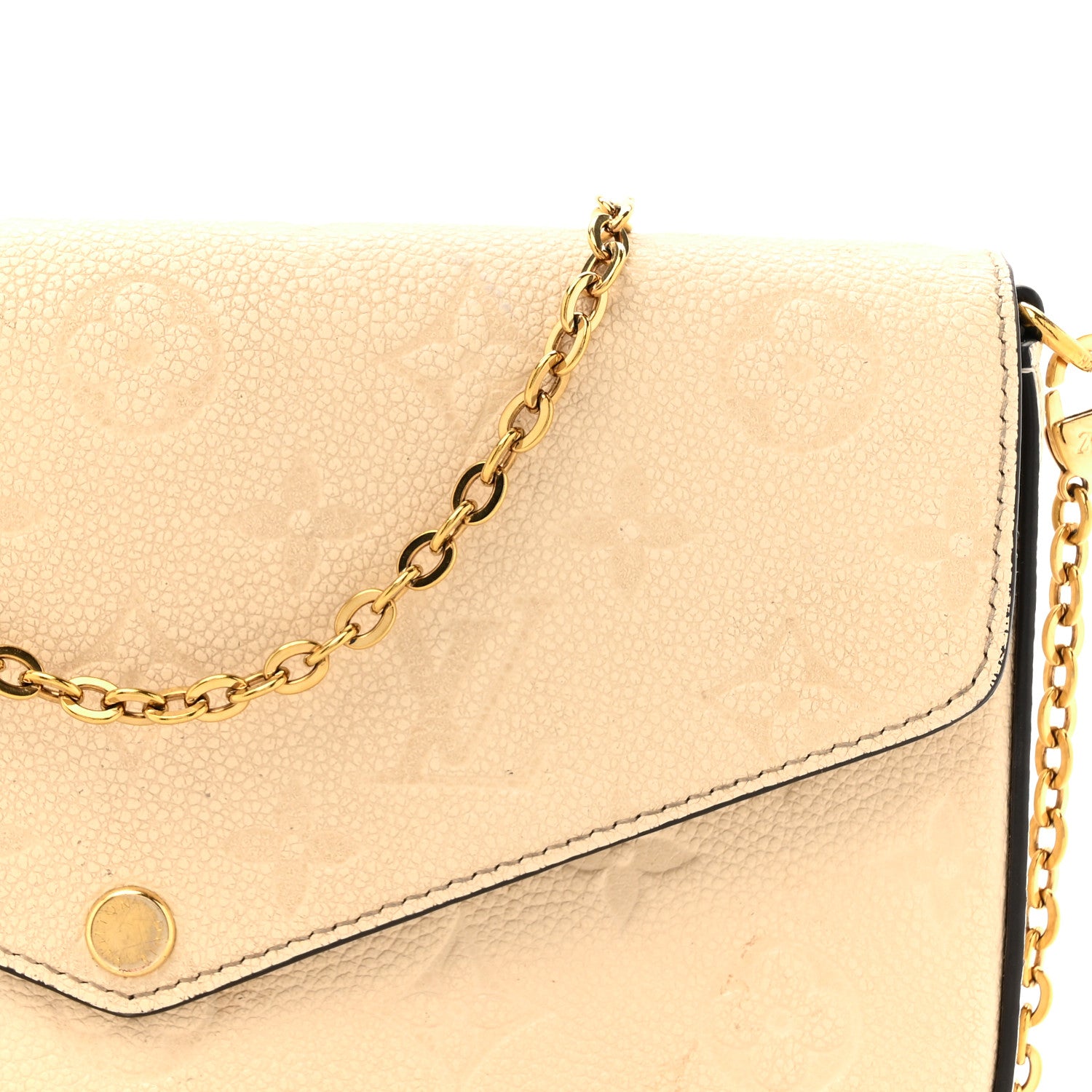 Louis Vuitton Empreinte Pochette Felicie Chain Wallet Cream 7 of 15