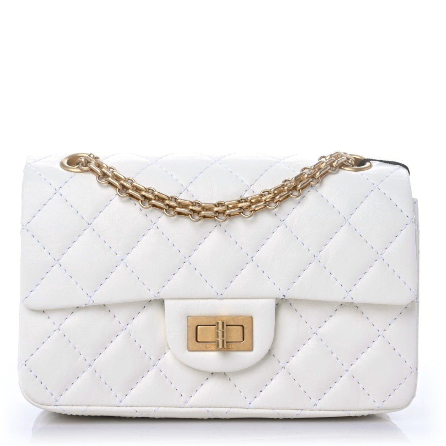 Chanel Aged Calfskin Quilted 2.55 Reissue Mini Flap White 1 of 12
