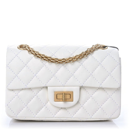 Chanel Aged Calfskin Quilted 2.55 Reissue Mini Flap White 1 of 12