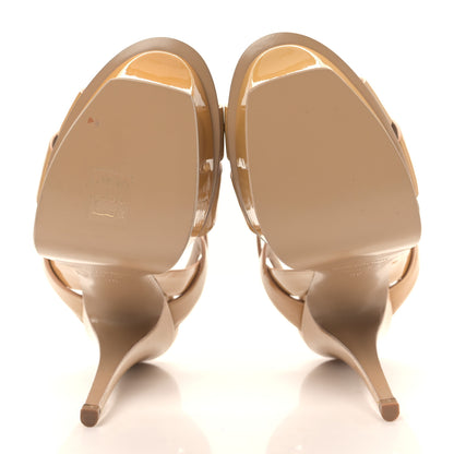 Saint Laurent Patent Tribute 105 Platform Sandals 36 Nude Powder 5 of 10