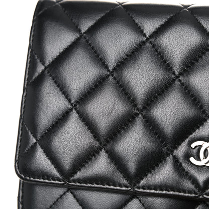 Chanel Lambskin Quilted Wallet On Chain WOC Black 15 of 15