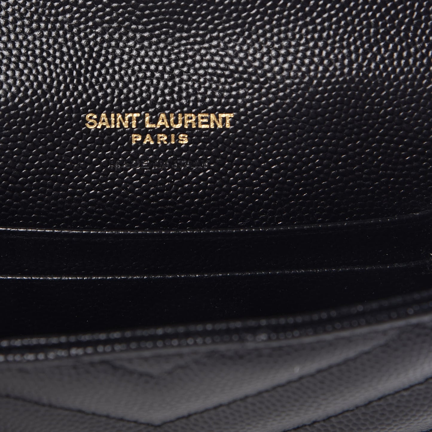 Grain De Poudre Matelasse Chevron Small Monogram Envelope Wallet Black