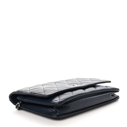 Chanel Caviar Quilted Wallet on Chain WOC Navy Blue 4 of 13