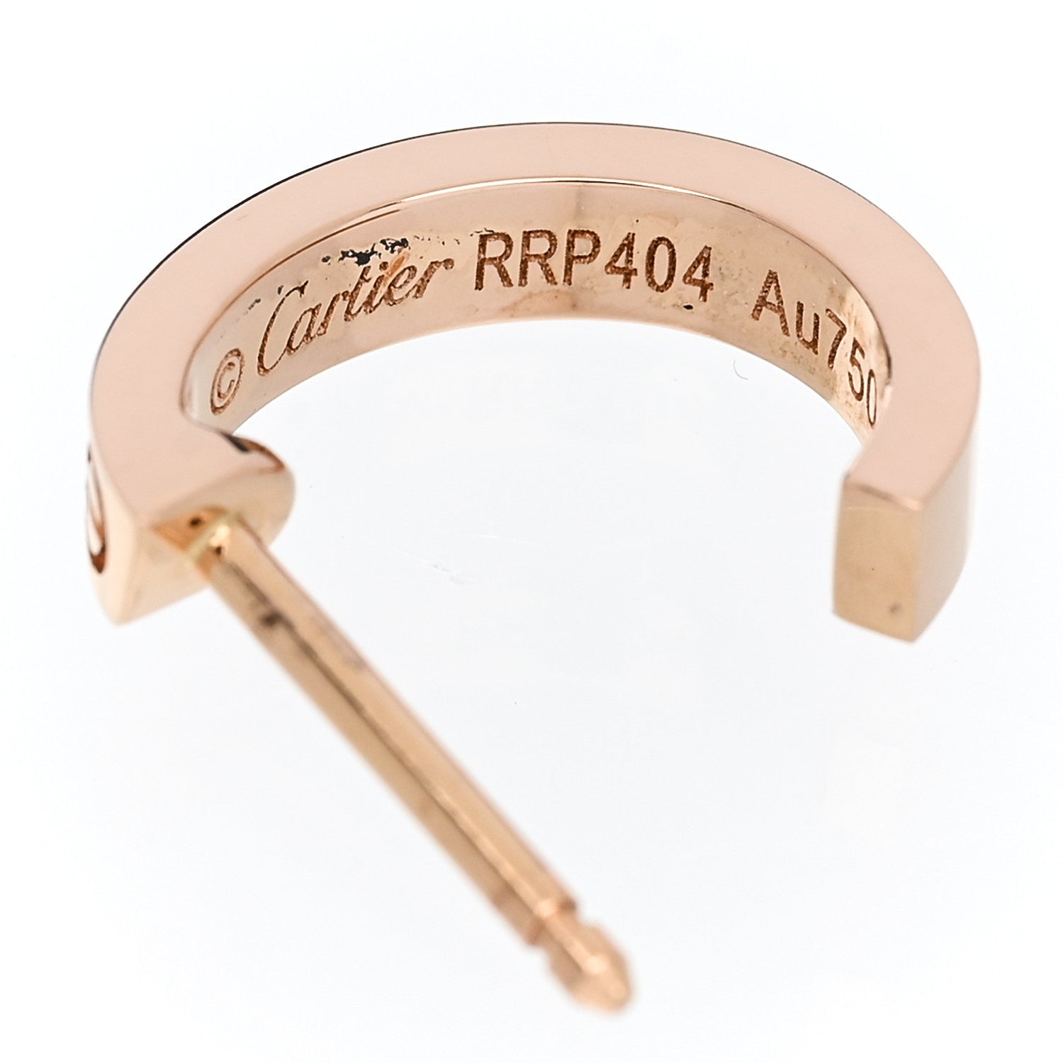 Cartier 18K Pink Gold Small LOVE Hoop Earrings 4 of 5