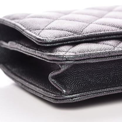 Chanel Iridescent Caviar Quilted Wallet On Chain WOC Black 8 of 13