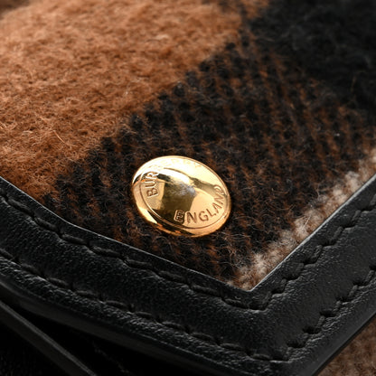 Burberry Smooth Calfskin Cashmere Check Mini Pocket Bag Brown 14 of 14