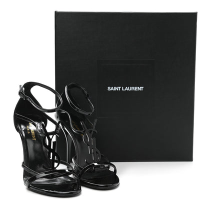 Saint Laurent Patent Cassandra 100 Sandals 38 Black 12 of 12