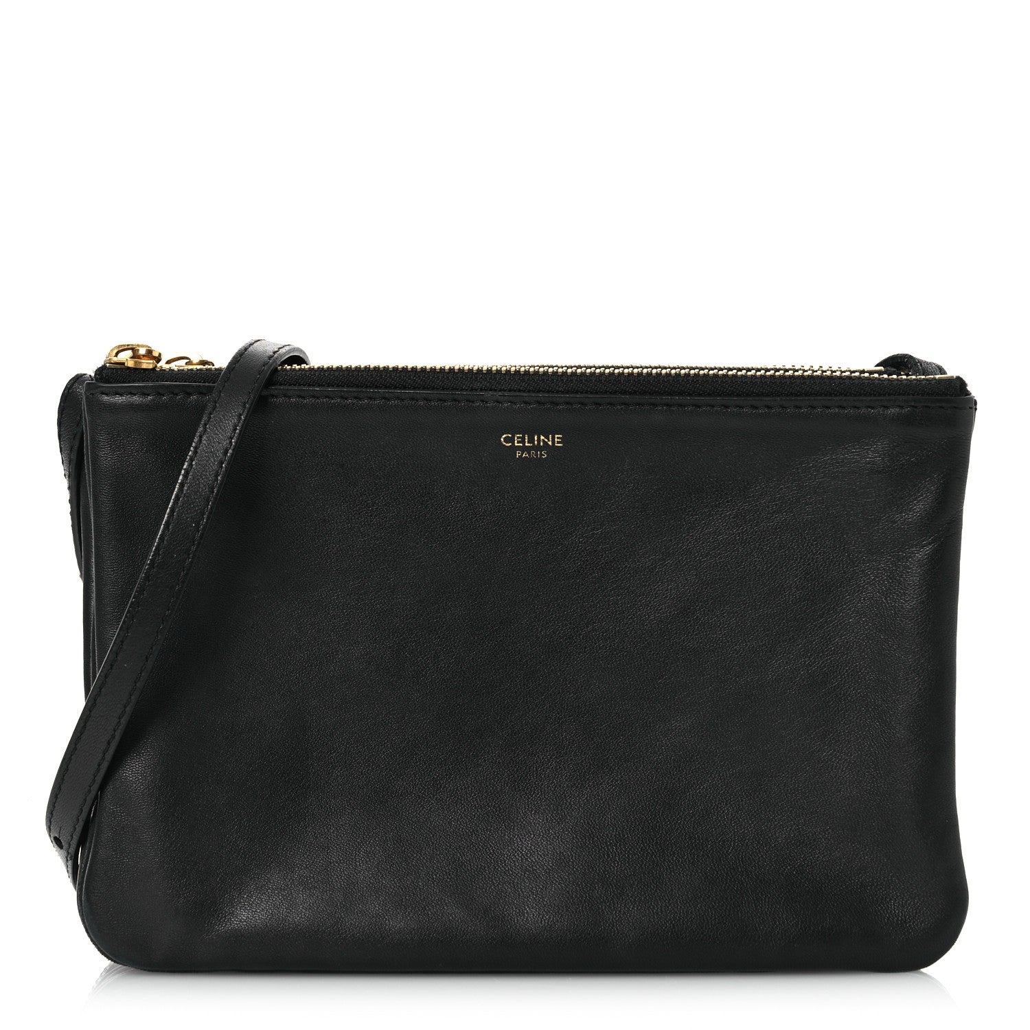 Celine Lambskin Small Trio Crossbody Bag Black 1 of 13