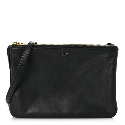 Celine Lambskin Small Trio Crossbody Bag Black 1 of 13