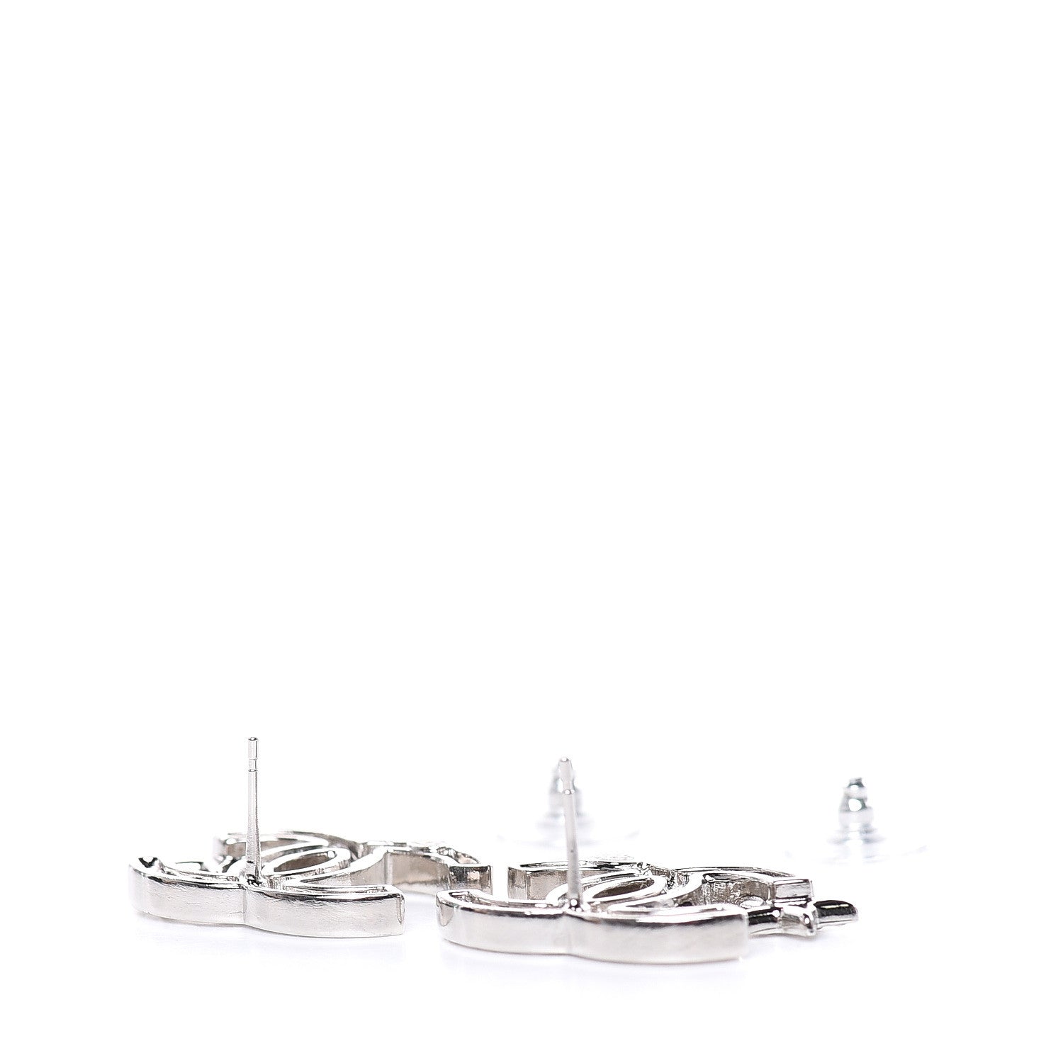 Chanel Crystal CC Starfall Earrings Silver 3 of 4