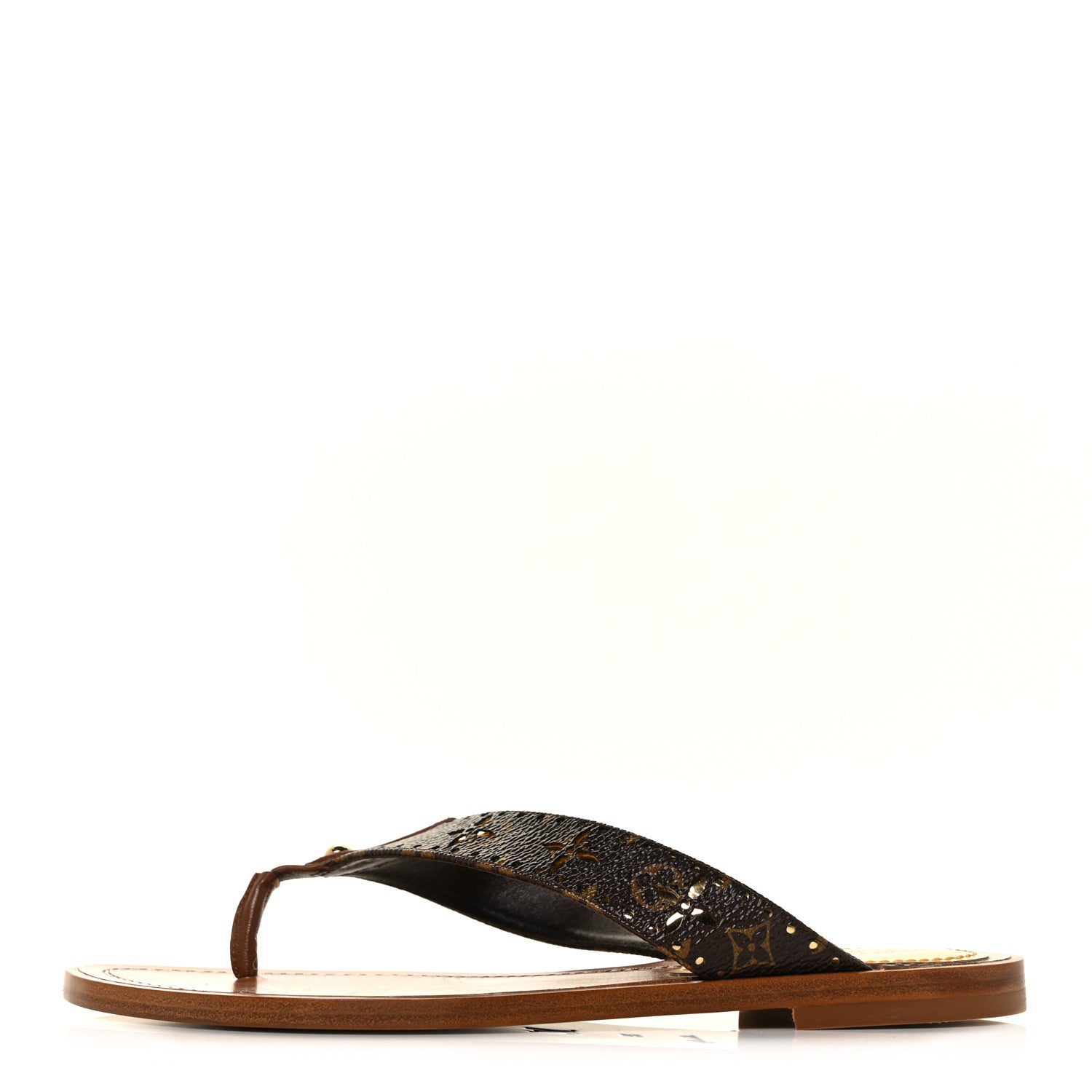 Louis Vuitton Monogram Sunny Flat Thong Sandals 35 Brown 1 of 9