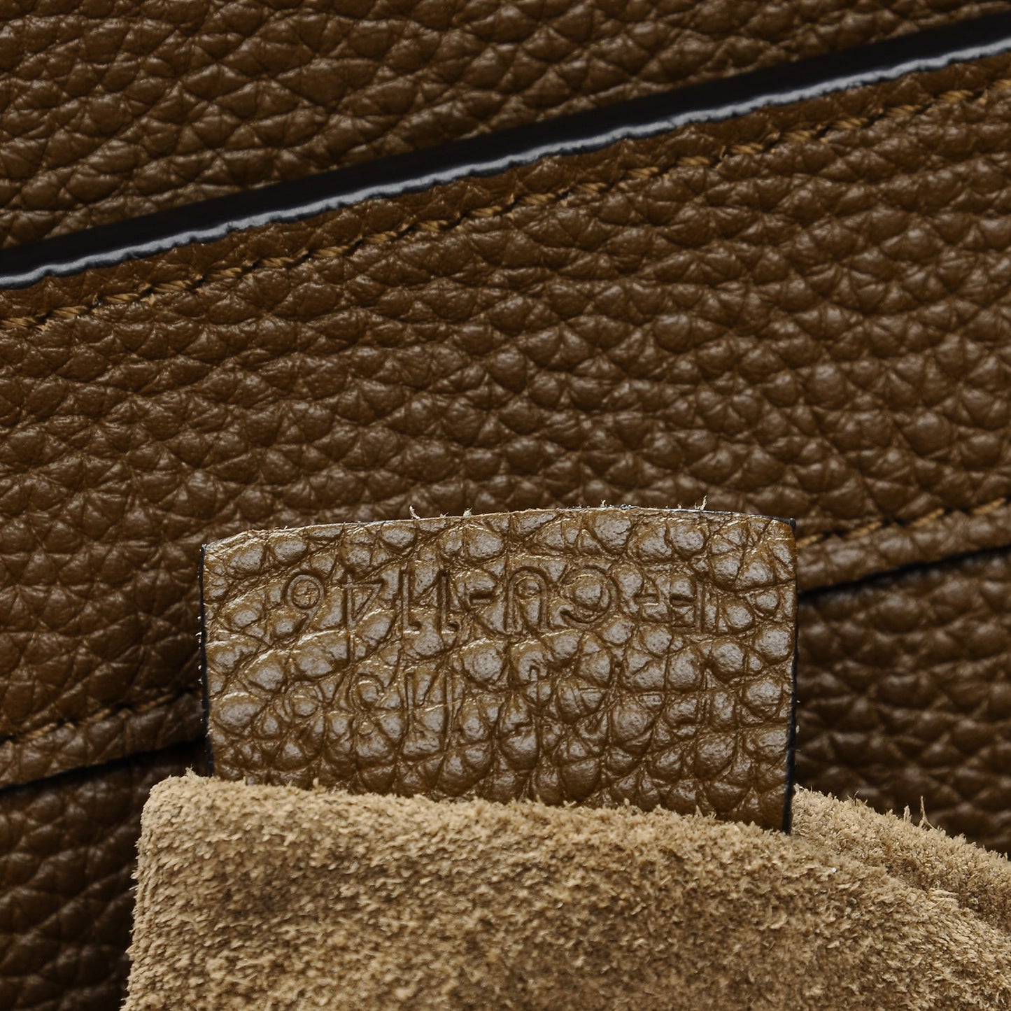 Drummed Calfskin Mini Luggage Moss Green