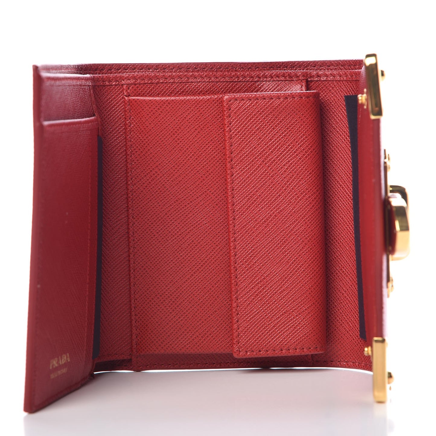 Saffiano Cahier Compact Flap Wallet Fuoco