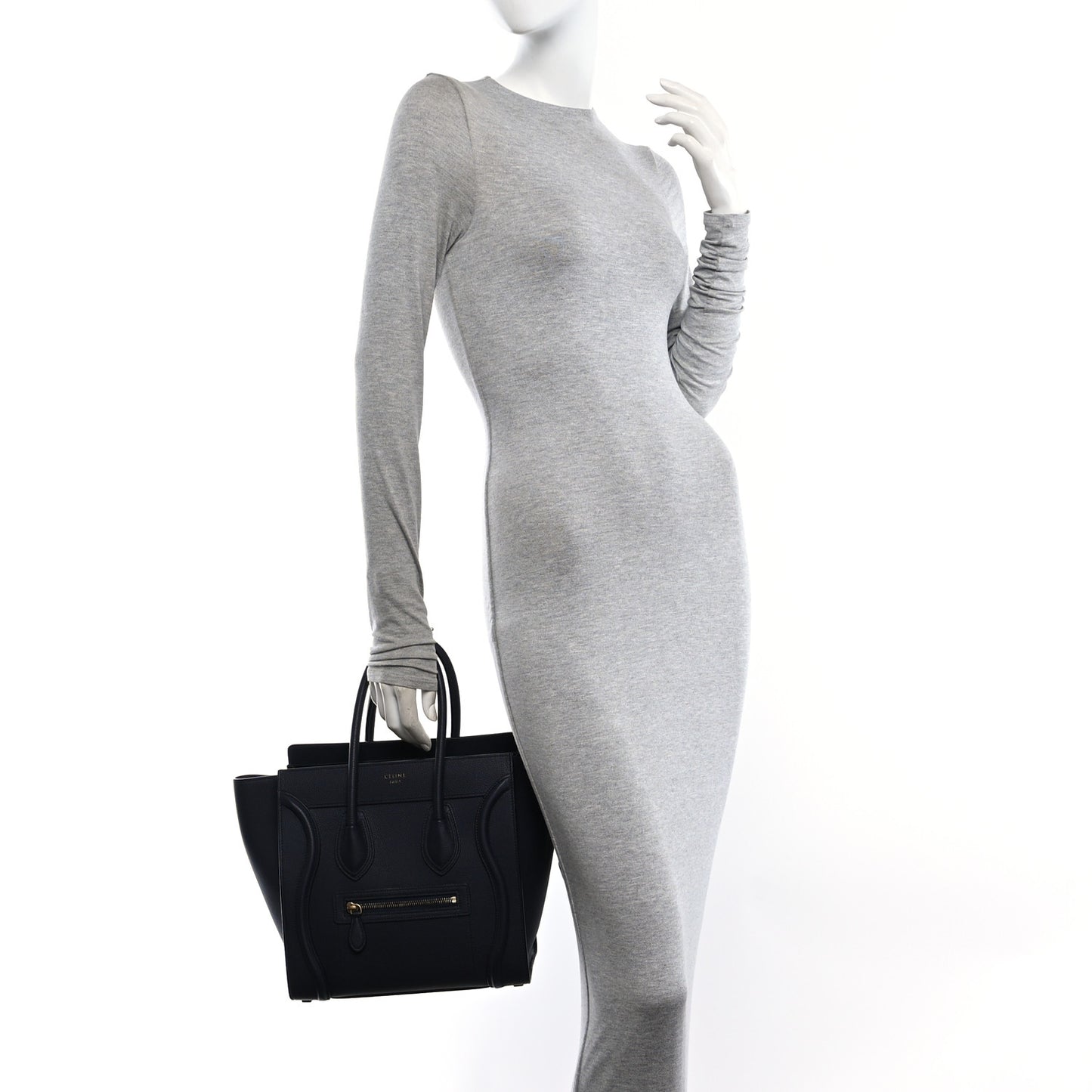 Drummed Calfskin Micro Luggage Black