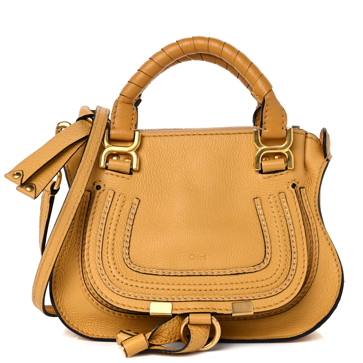 Calfskin Mini Marcie Satchel Curry Yellow